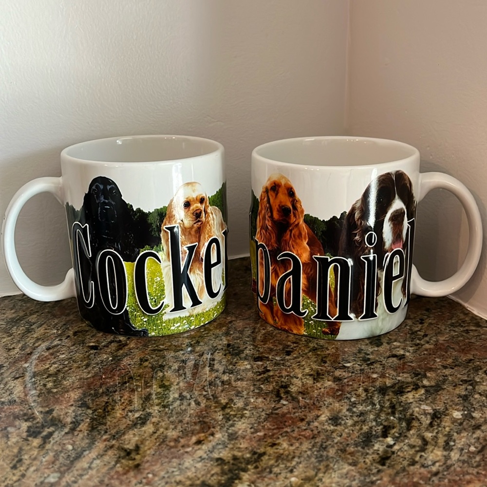 Set of 2 Cocker Spaniel coffee mugs